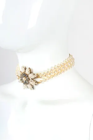 Pearl Flower Choker Necklace