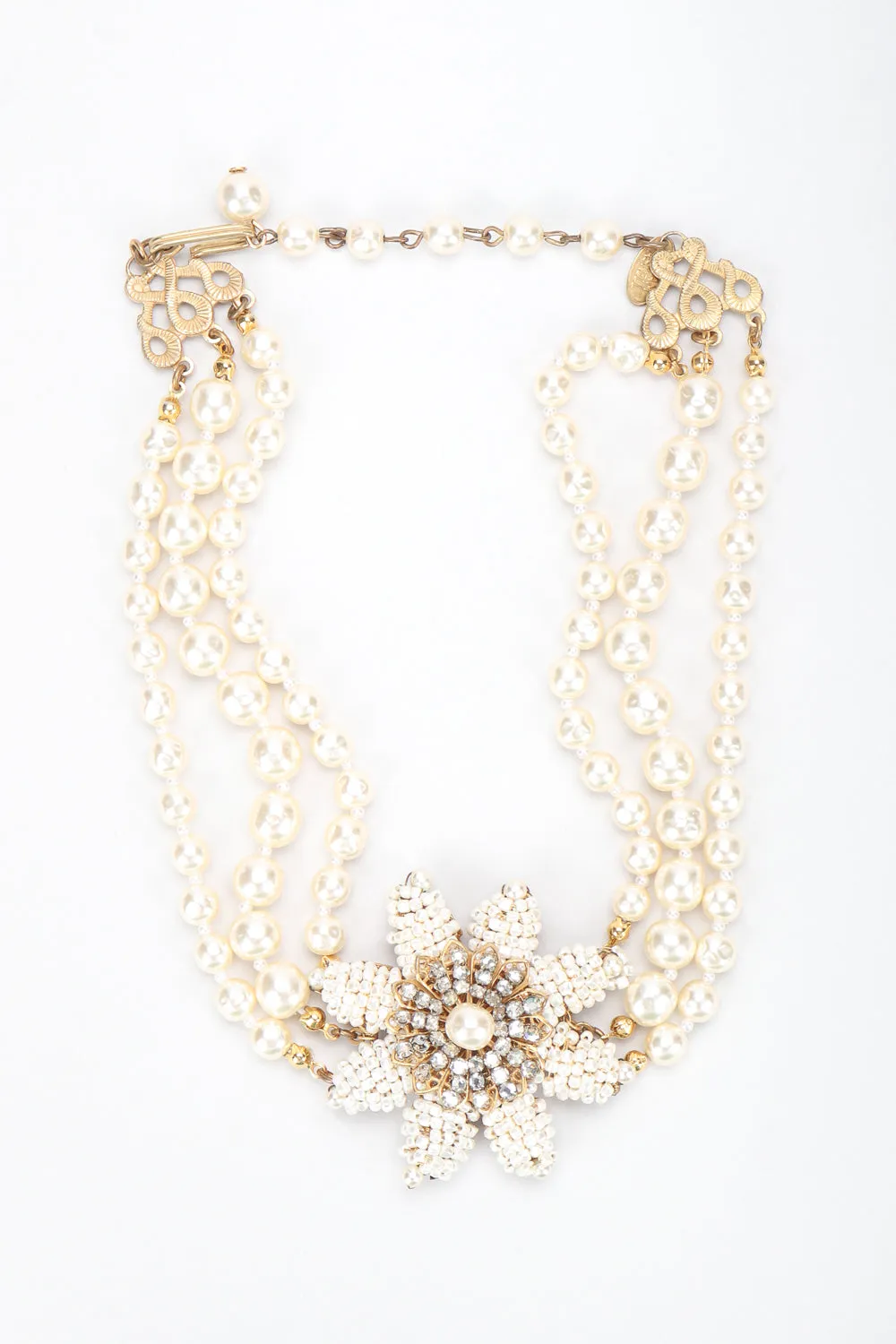Pearl Flower Choker Necklace