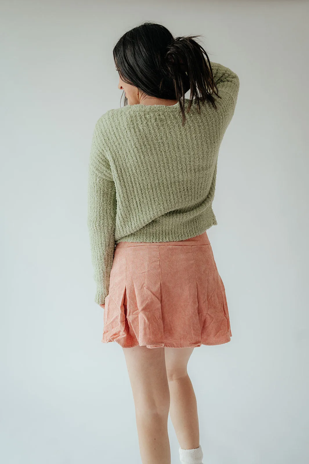 Peyton Pleated Cord Skirt