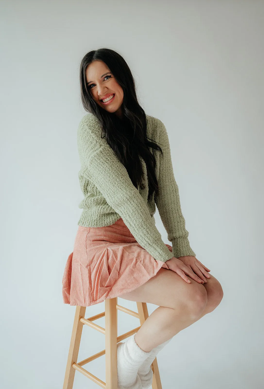 Peyton Pleated Cord Skirt