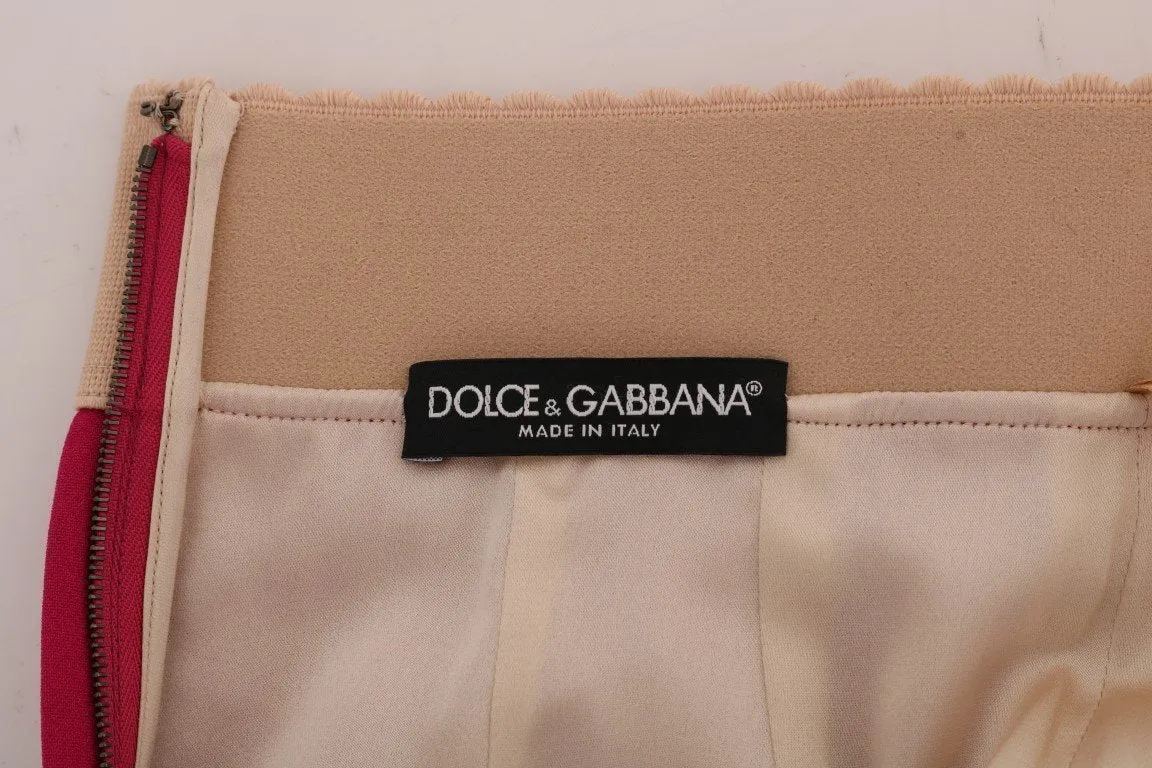 Pink Knee Length Pencil Skirt