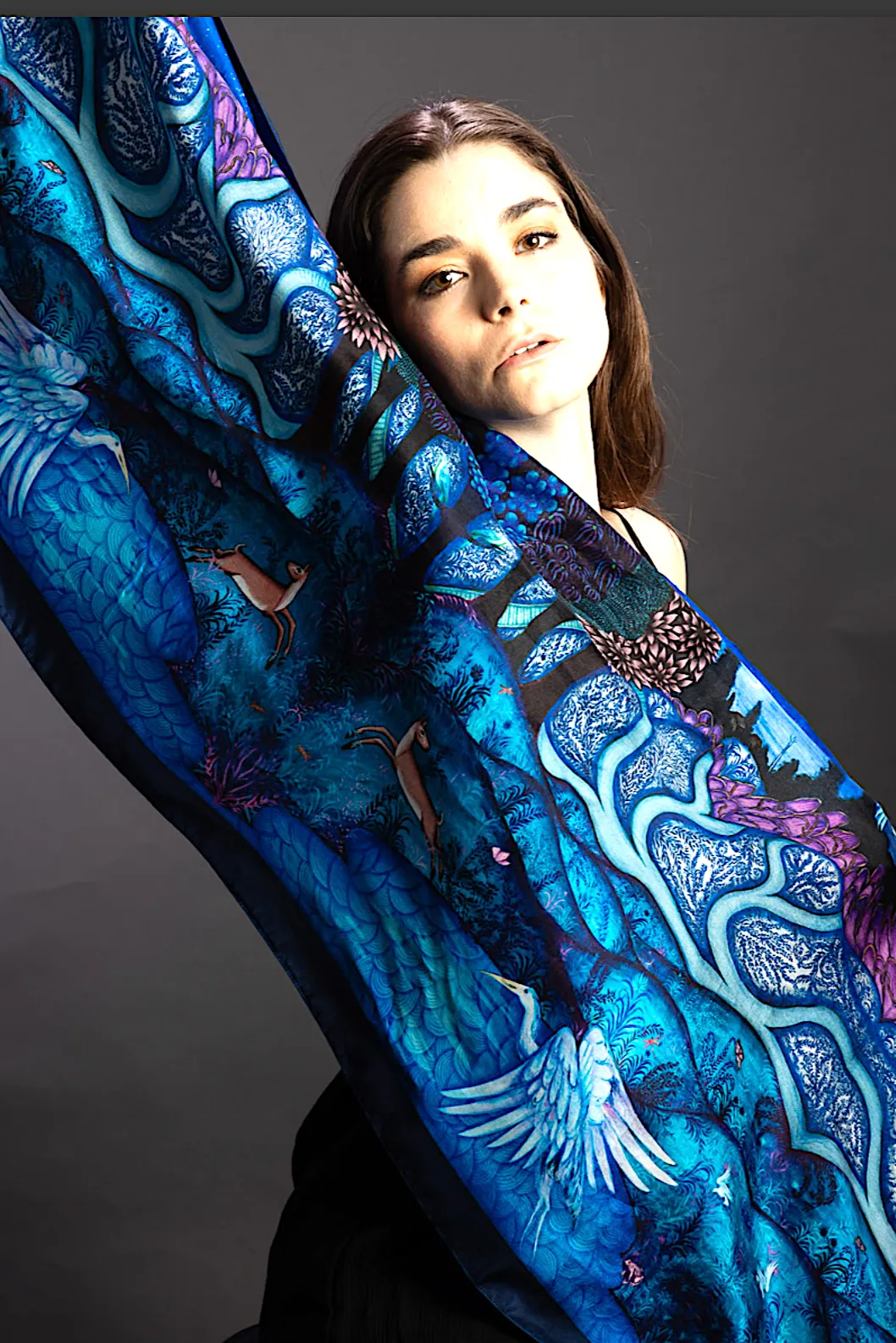 Pink Night Silk Shawl