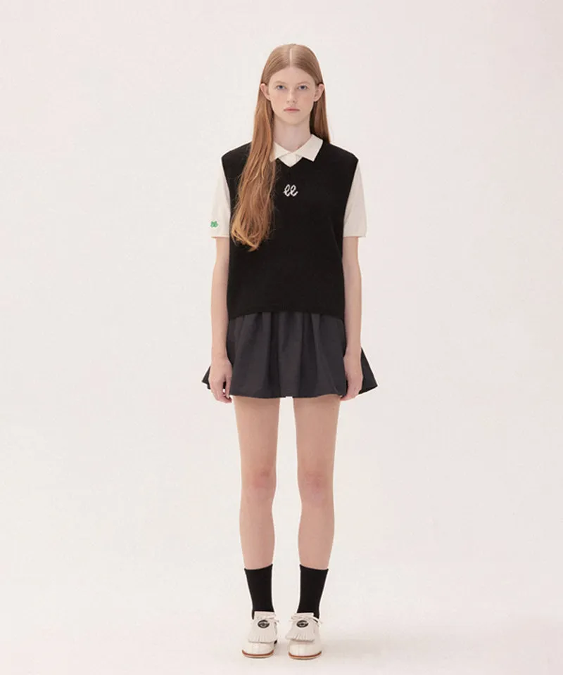 PIV'VEE Volume Pleated Mini Skirt - Ebony Black