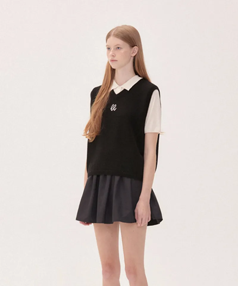 PIV'VEE Volume Pleated Mini Skirt - Ebony Black
