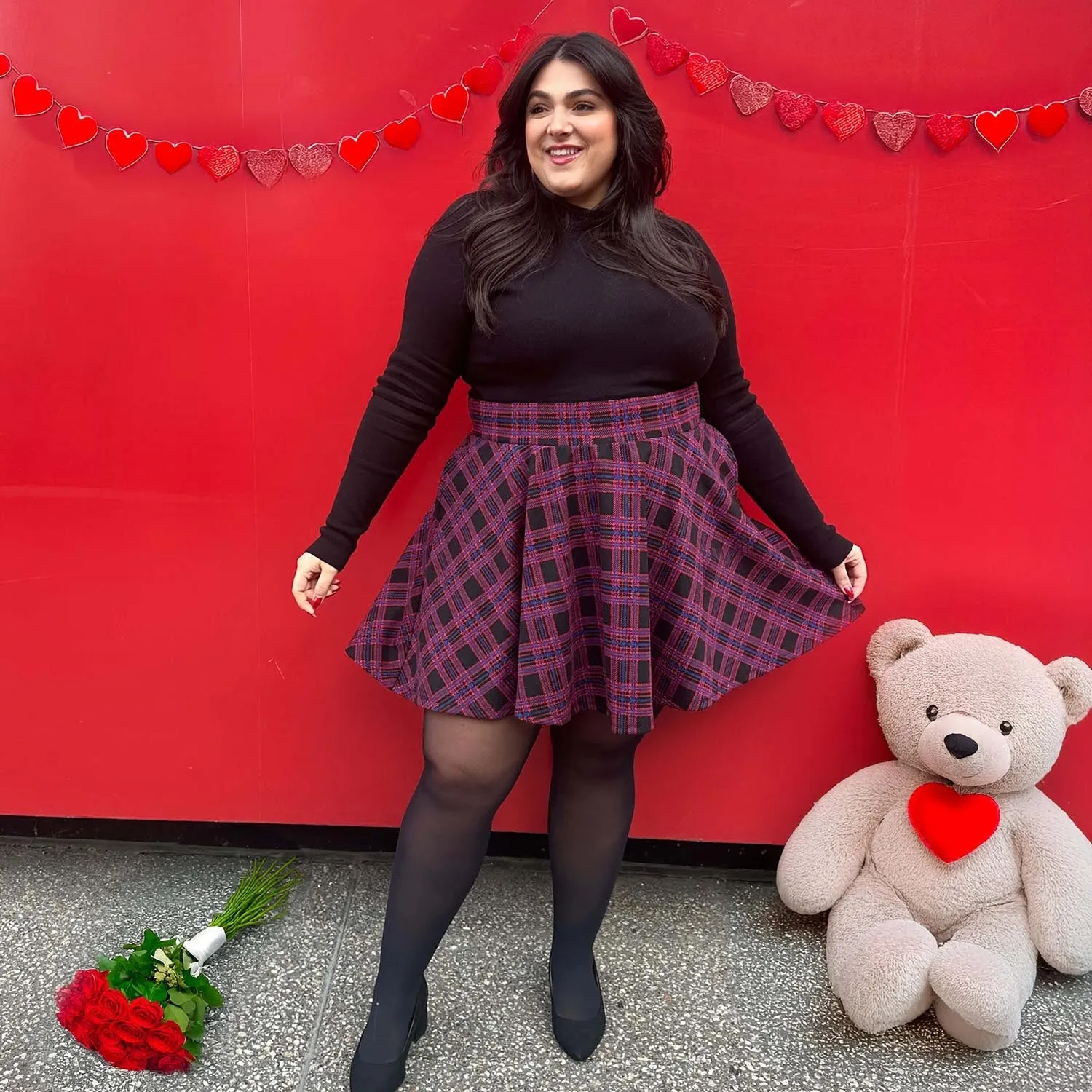 Plaid Mini-Flare Skirt - Ember (V2)