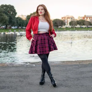 Plaid Mini-Flare Skirt - Ember (V2)
