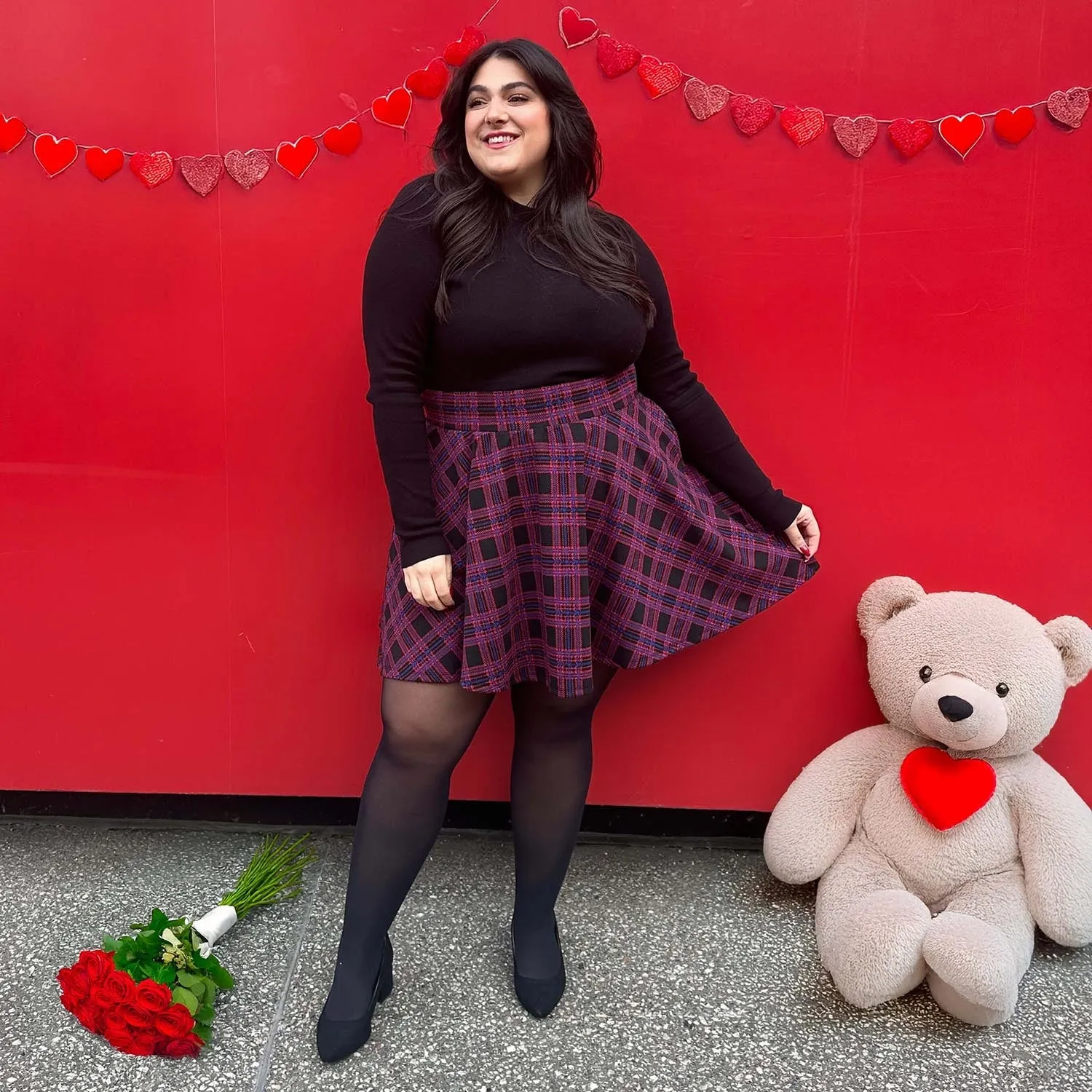 Plaid Mini-Flare Skirt - Ember (V2)