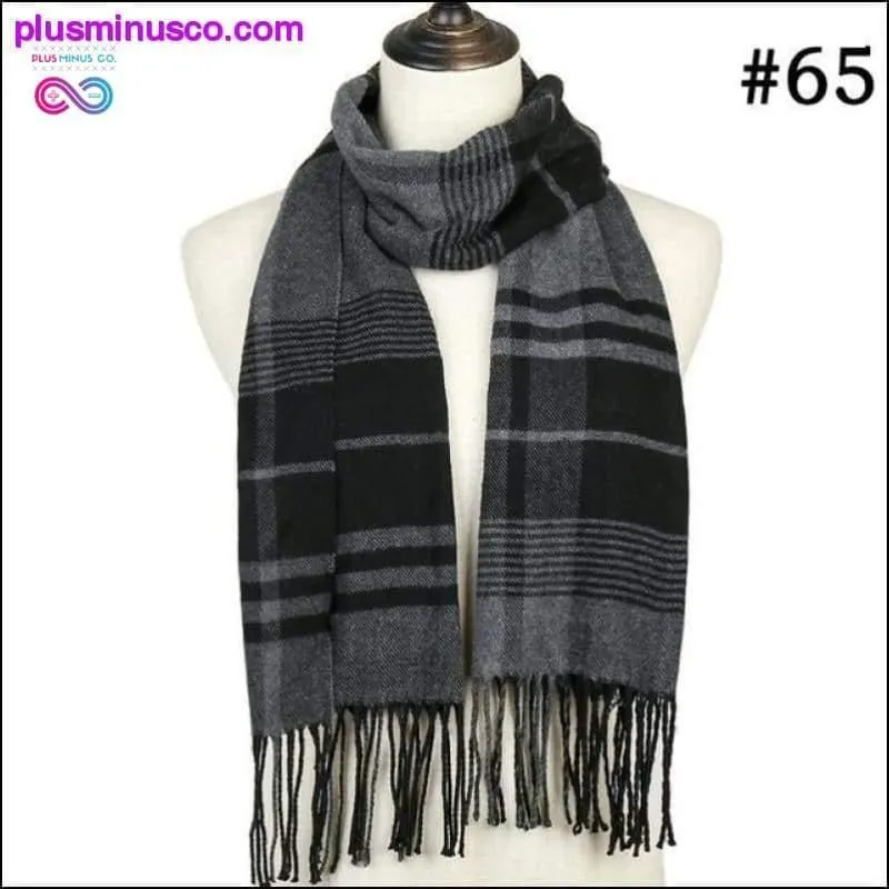 Plaid Scarf Shawls Pashmina Cashmere Knit Soft Unisex Retro
