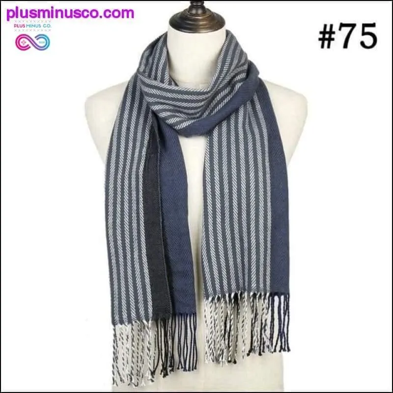 Plaid Scarf Shawls Pashmina Cashmere Knit Soft Unisex Retro