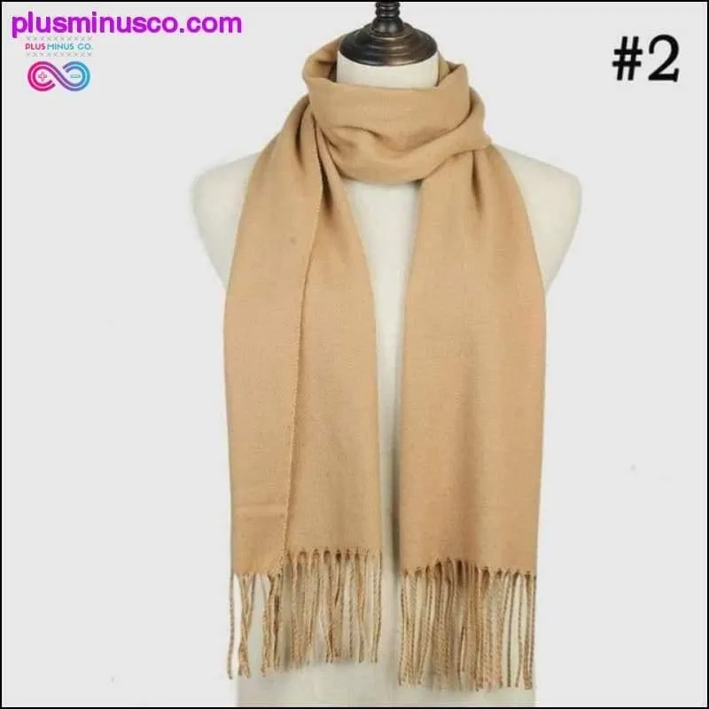 Plaid Scarf Shawls Pashmina Cashmere Knit Soft Unisex Retro