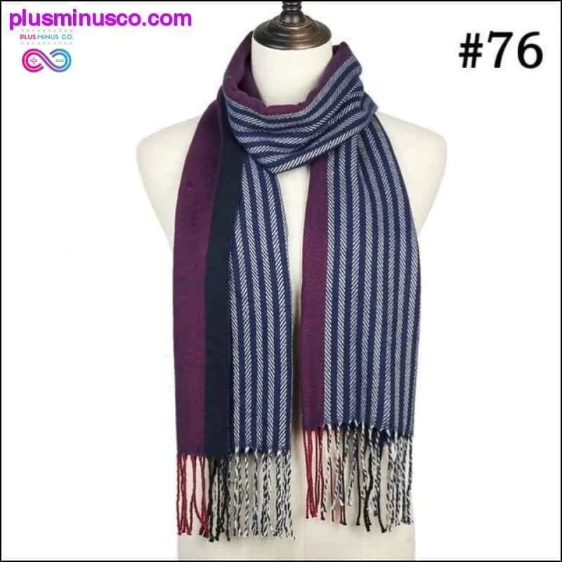Plaid Scarf Shawls Pashmina Cashmere Knit Soft Unisex Retro