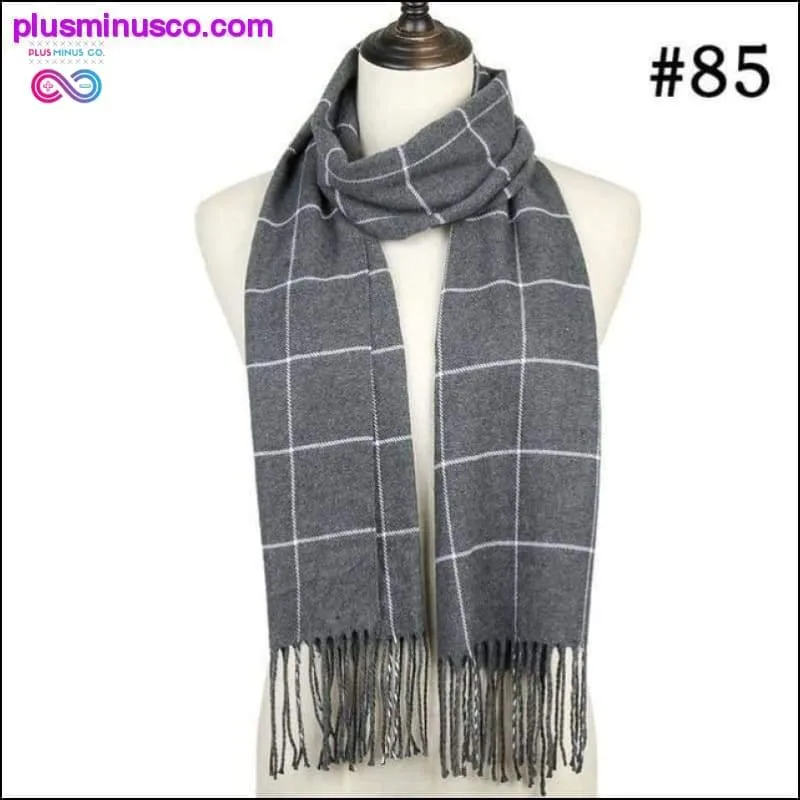 Plaid Scarf Shawls Pashmina Cashmere Knit Soft Unisex Retro