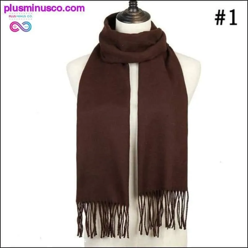 Plaid Scarf Shawls Pashmina Cashmere Knit Soft Unisex Retro