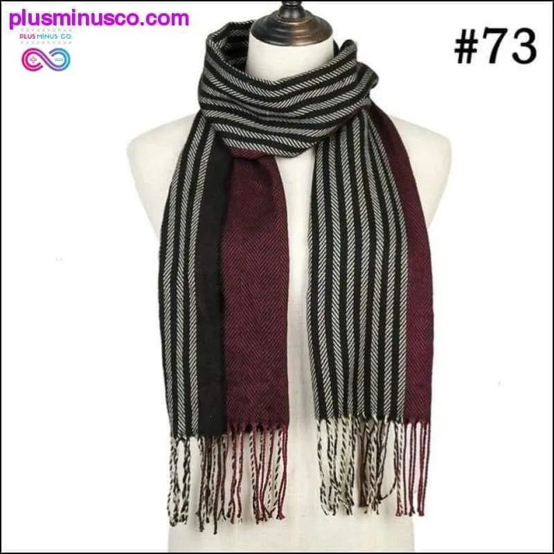 Plaid Scarf Shawls Pashmina Cashmere Knit Soft Unisex Retro