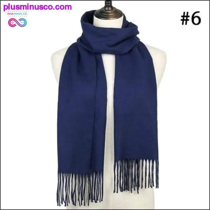 Plaid Scarf Shawls Pashmina Cashmere Knit Soft Unisex Retro