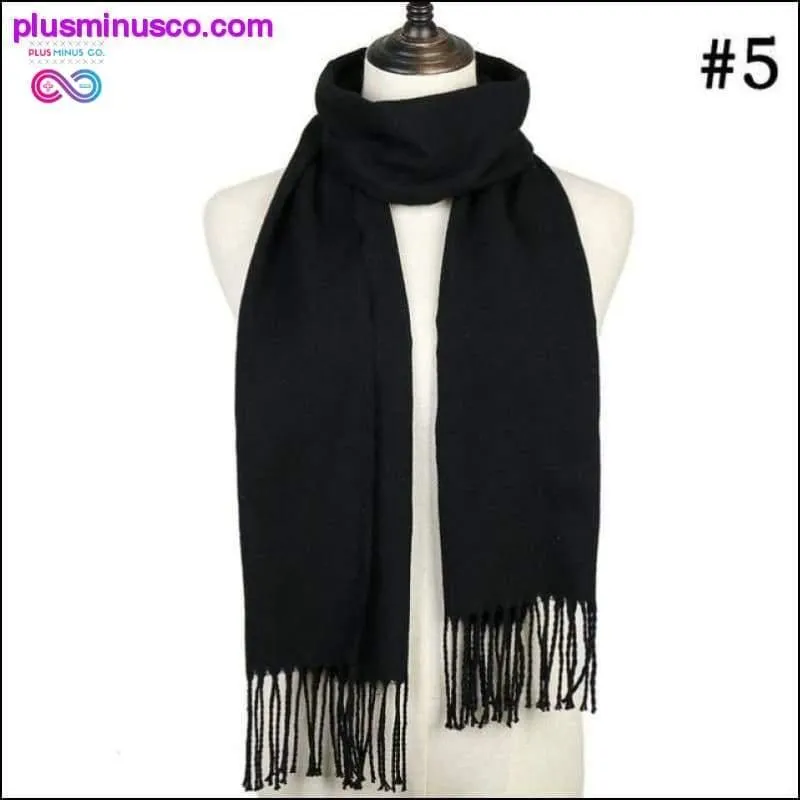 Plaid Scarf Shawls Pashmina Cashmere Knit Soft Unisex Retro