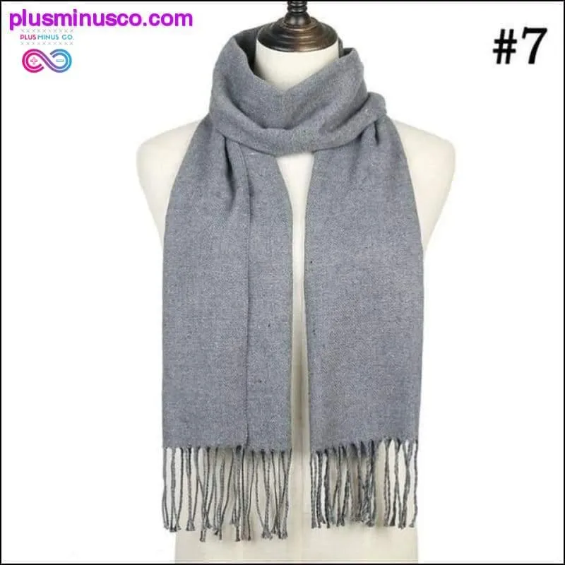 Plaid Scarf Shawls Pashmina Cashmere Knit Soft Unisex Retro
