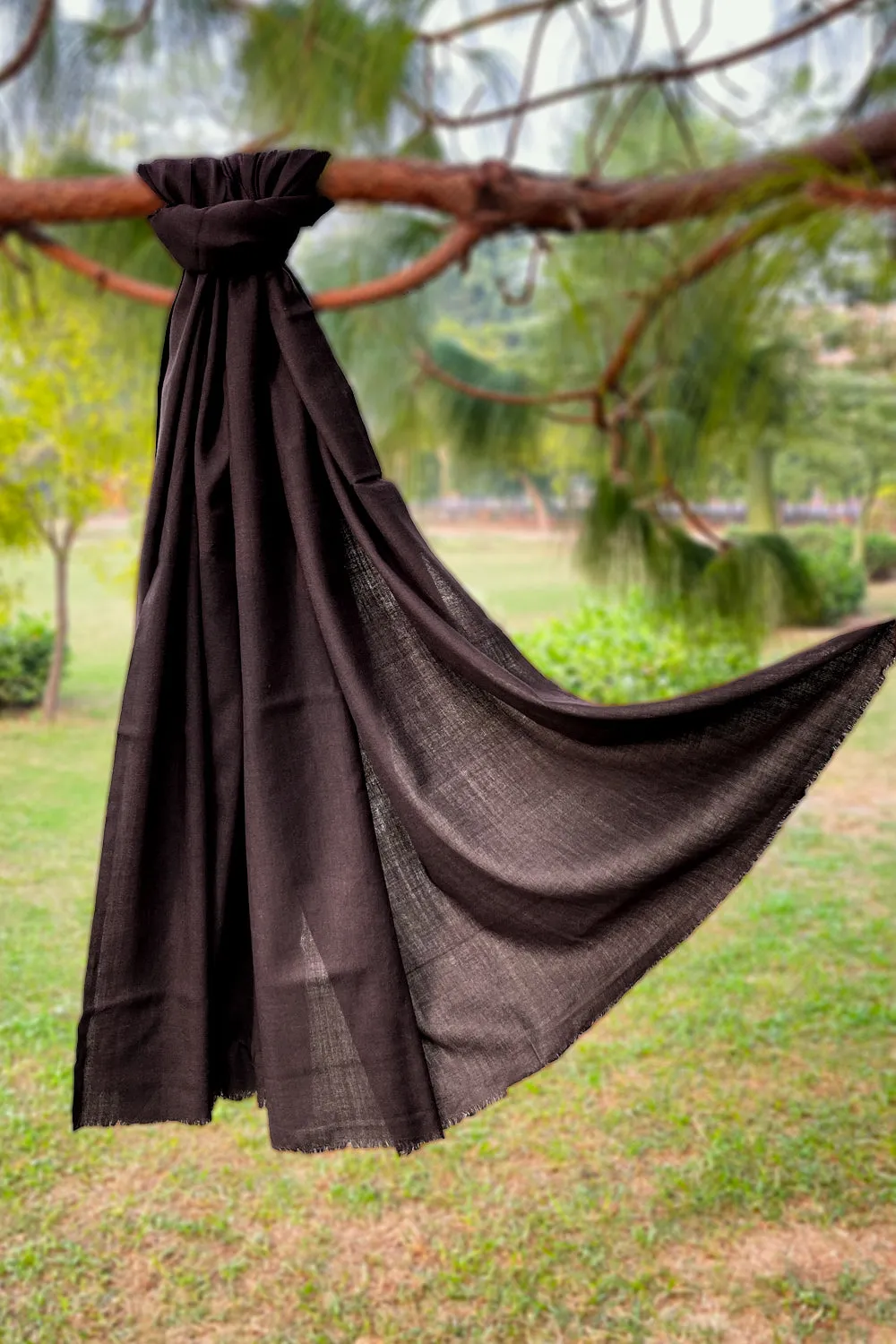 Plain Wool Shawl -  Chocolate