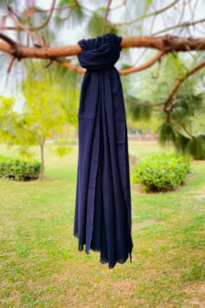 Plain Wool Shawl - Dark Blue