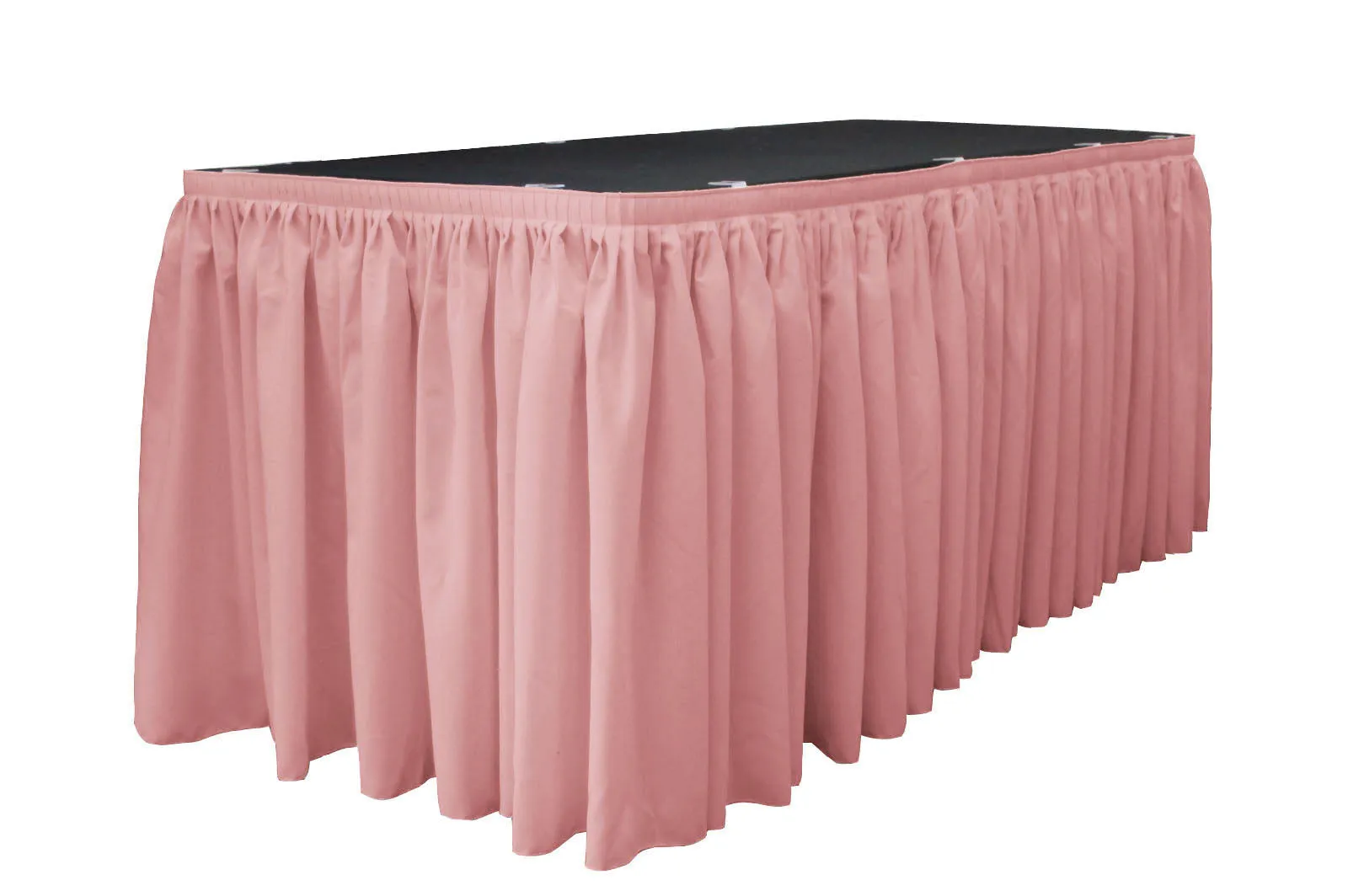 Polyester Poplin Table Skirt 17-Foot by 29-Inch Long with 10 L-Clips