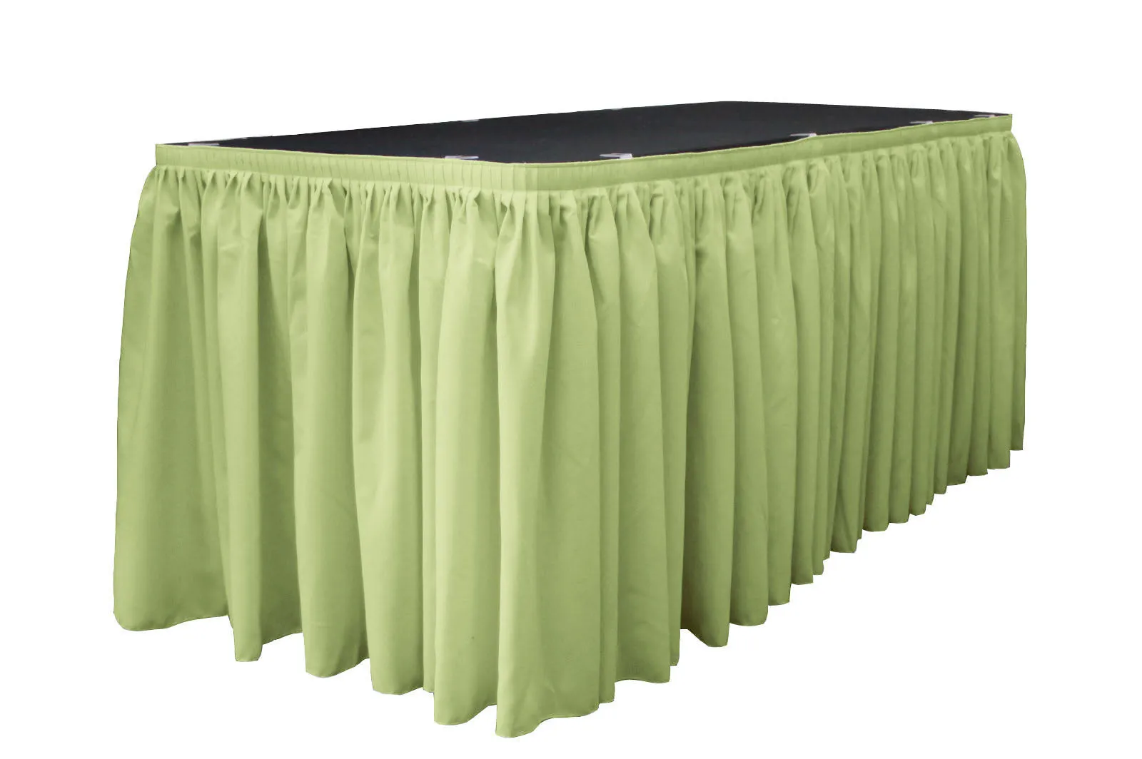 Polyester Poplin Table Skirt 17-Foot by 29-Inch Long with 10 L-Clips