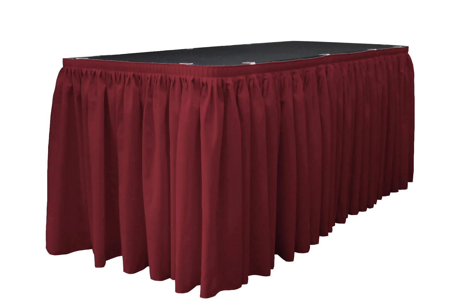 Polyester Poplin Table Skirt 17-Foot by 29-Inch Long with 10 L-Clips