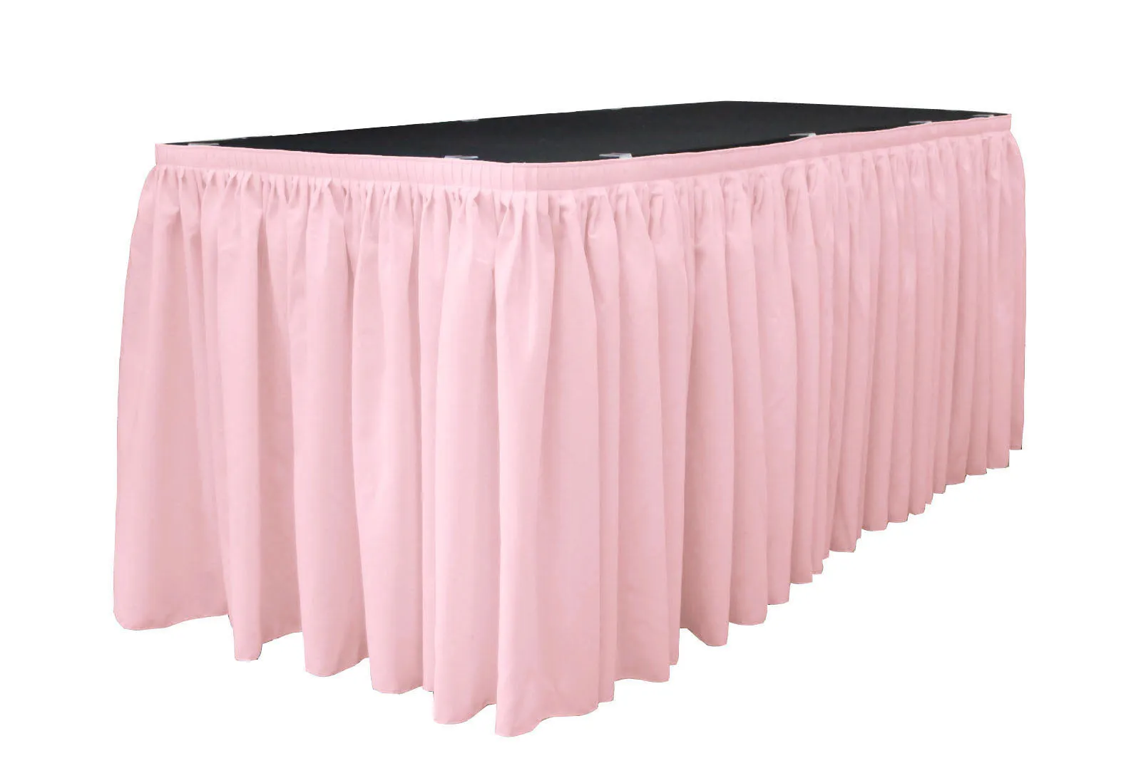 Polyester Poplin Table Skirt 17-Foot by 29-Inch Long with 10 L-Clips