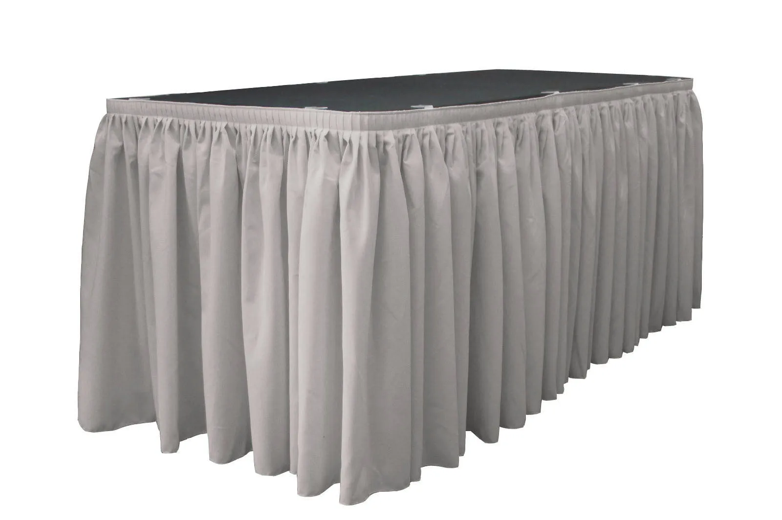 Polyester Poplin Table Skirt 17-Foot by 29-Inch Long with 10 L-Clips