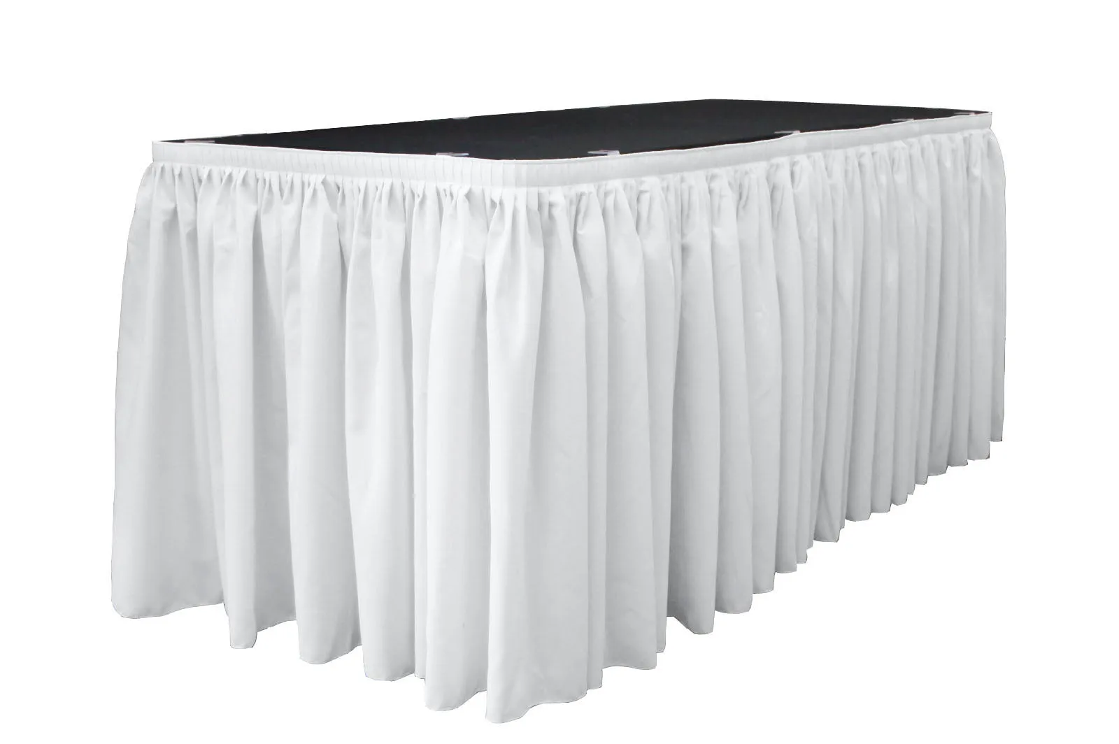 Polyester Poplin Table Skirt 17-Foot by 29-Inch Long with 10 L-Clips