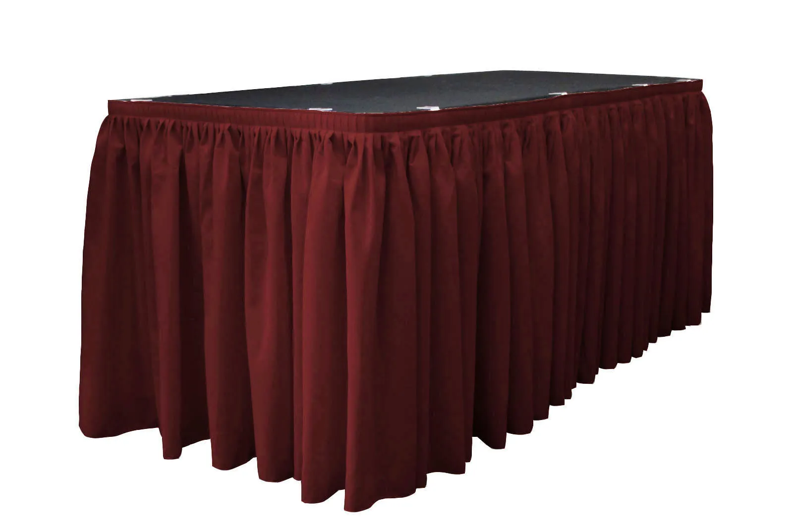 Polyester Poplin Table Skirt 17-Foot by 29-Inch Long with 10 L-Clips