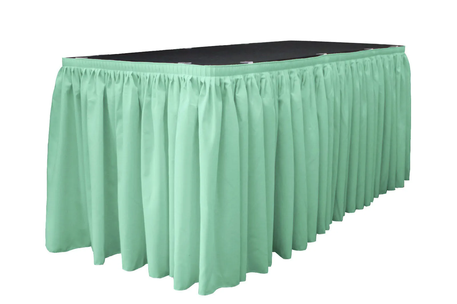 Polyester Poplin Table Skirt 17-Foot by 29-Inch Long with 10 L-Clips