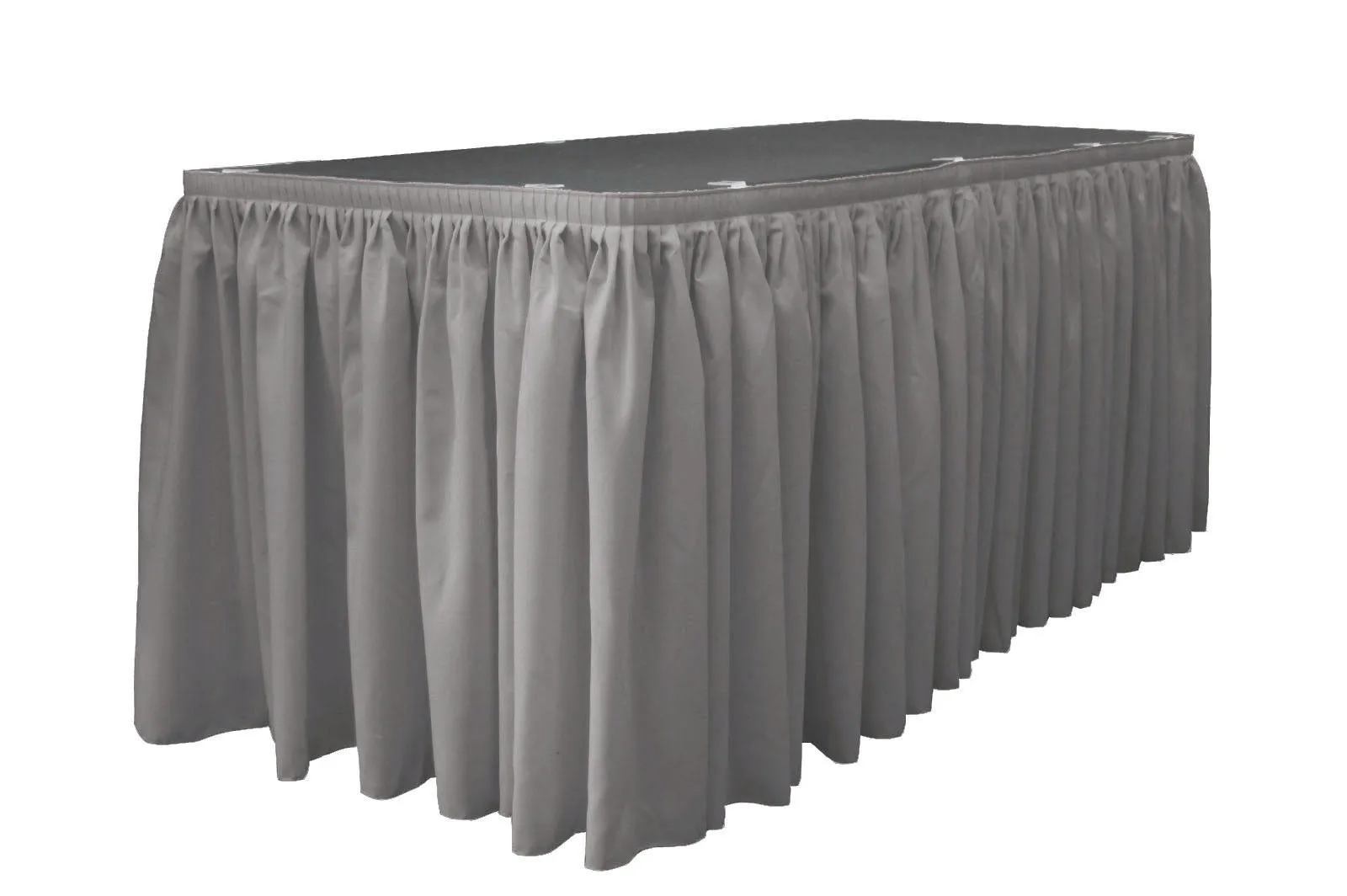 Polyester Poplin Table Skirt 17-Foot by 29-Inch Long with 10 L-Clips