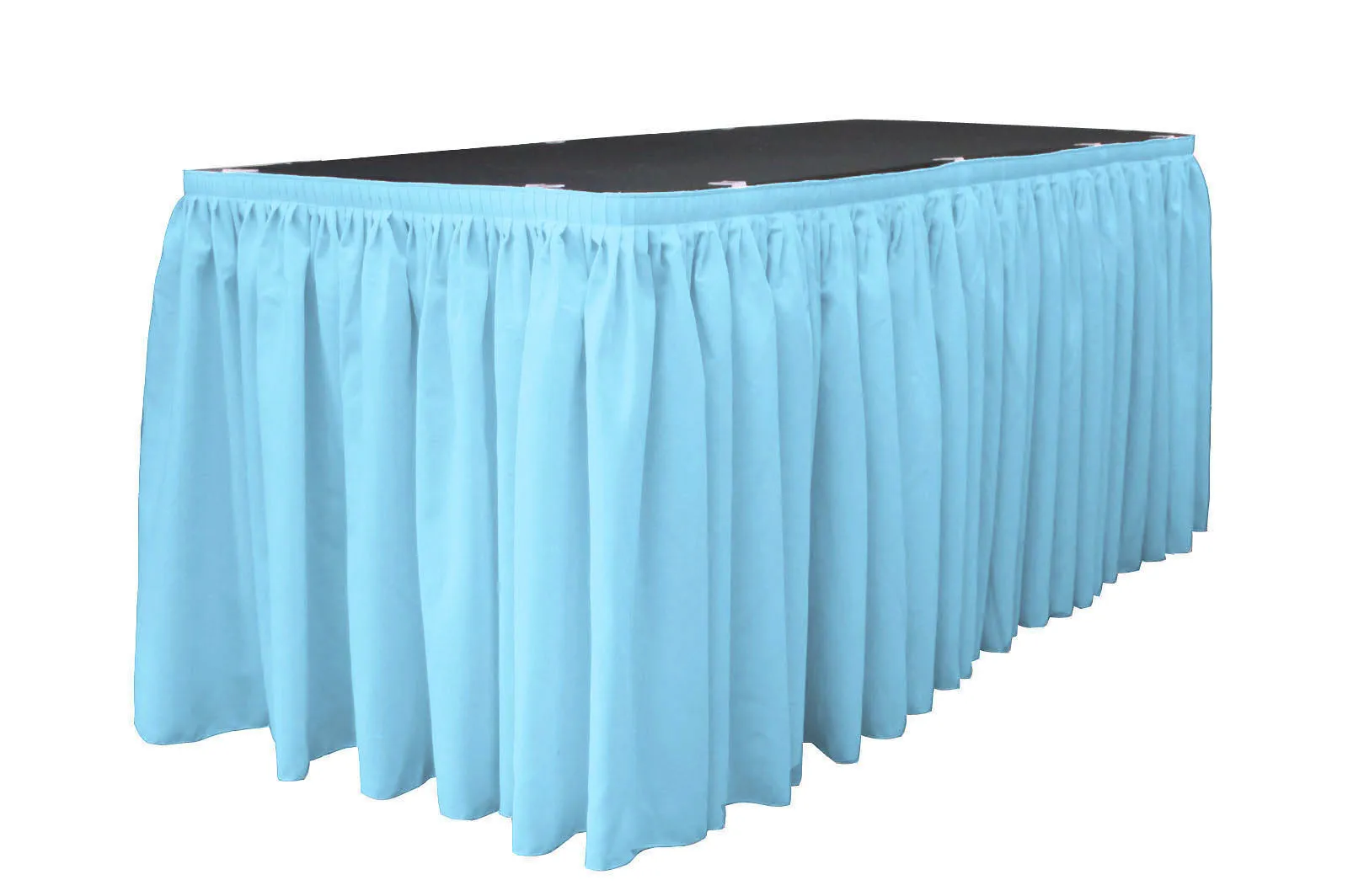 Polyester Poplin Table Skirt 17-Foot by 29-Inch Long with 10 L-Clips