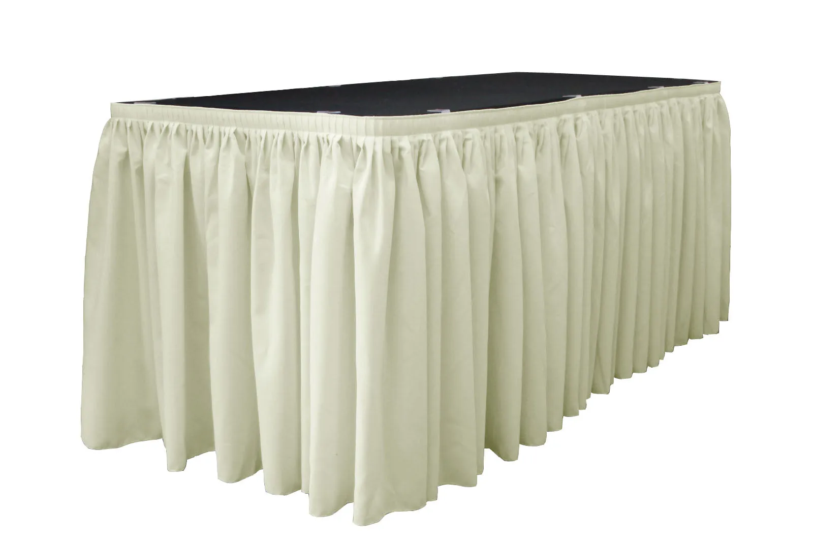 Polyester Poplin Table Skirt 17-Foot by 29-Inch Long with 10 L-Clips