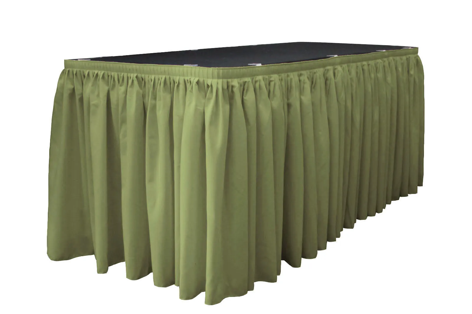 Polyester Poplin Table Skirt 17-Foot by 29-Inch Long with 10 L-Clips