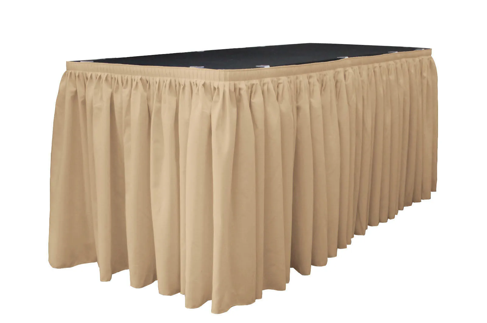 Polyester Poplin Table Skirt 17-Foot by 29-Inch Long with 10 L-Clips