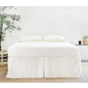 Pom Pom at Home Pleated Cream Linen Bedskirt ~ Available in Twin, Queen and King Sizes
