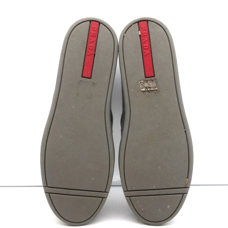 Prada Sport Slip-On Sneakers Gray Wool Felt Size 37.5