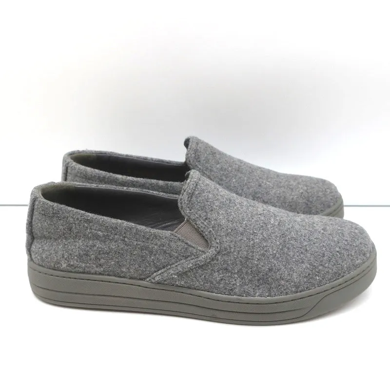 Prada Sport Slip-On Sneakers Gray Wool Felt Size 37.5