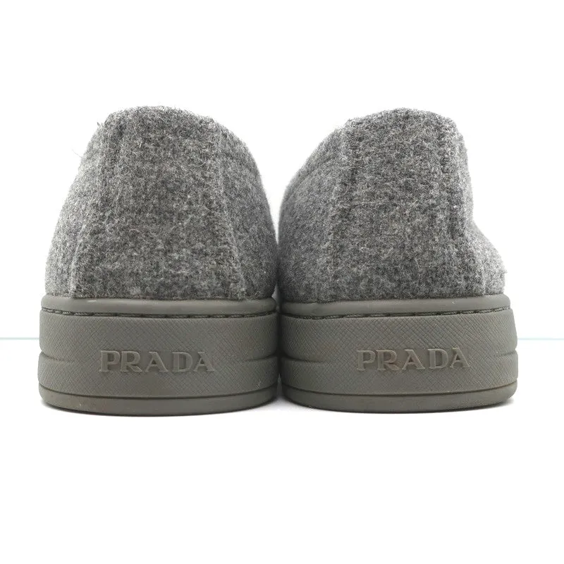 Prada Sport Slip-On Sneakers Gray Wool Felt Size 37.5