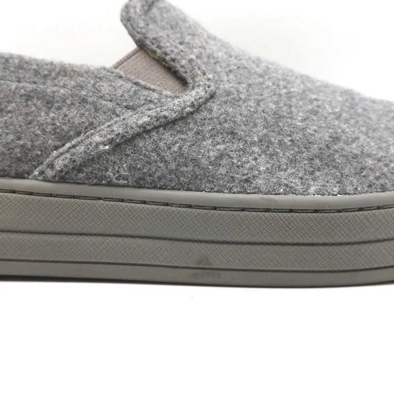 Prada Sport Slip-On Sneakers Gray Wool Felt Size 37.5