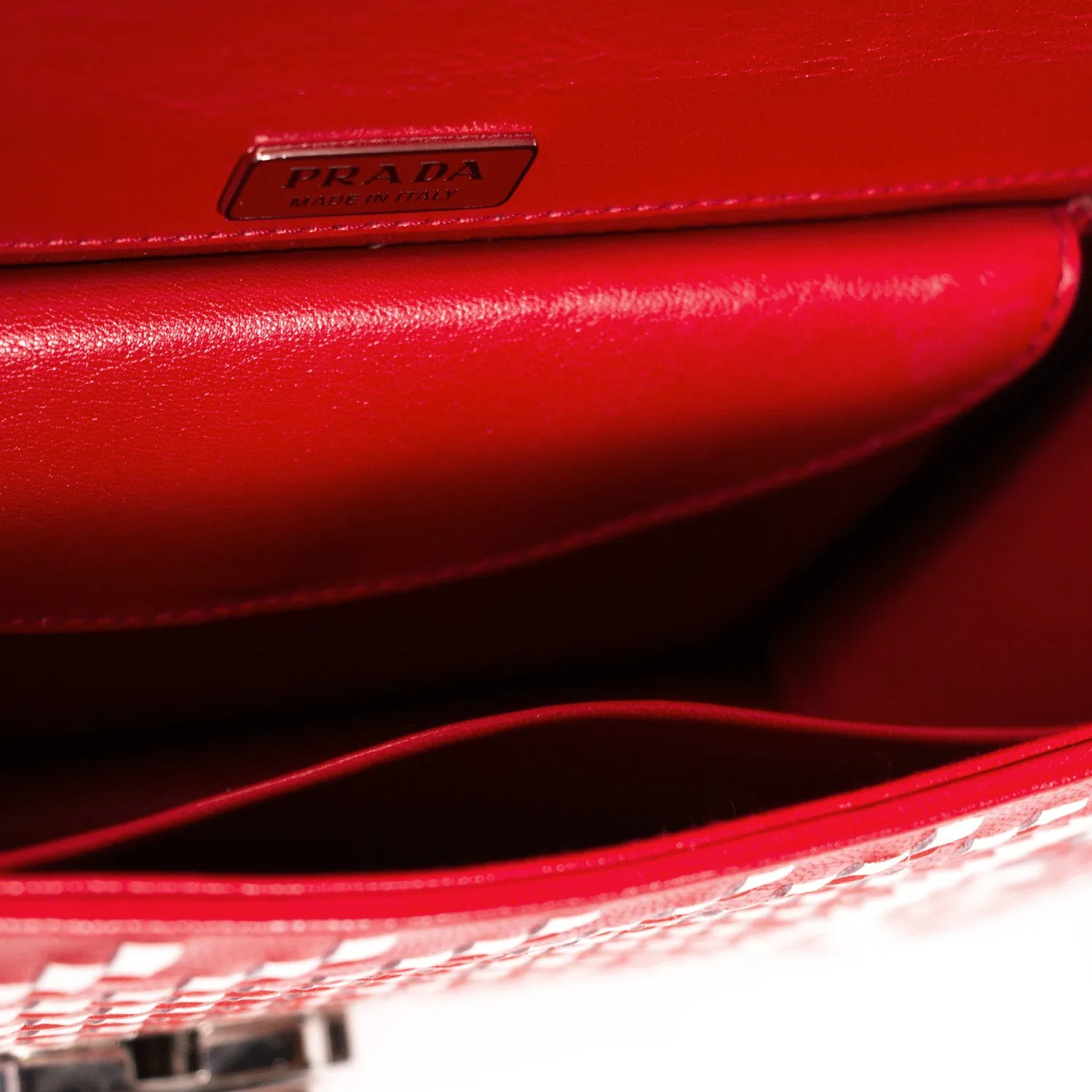 Prada Woven Madras Pattern Shoulder Bag