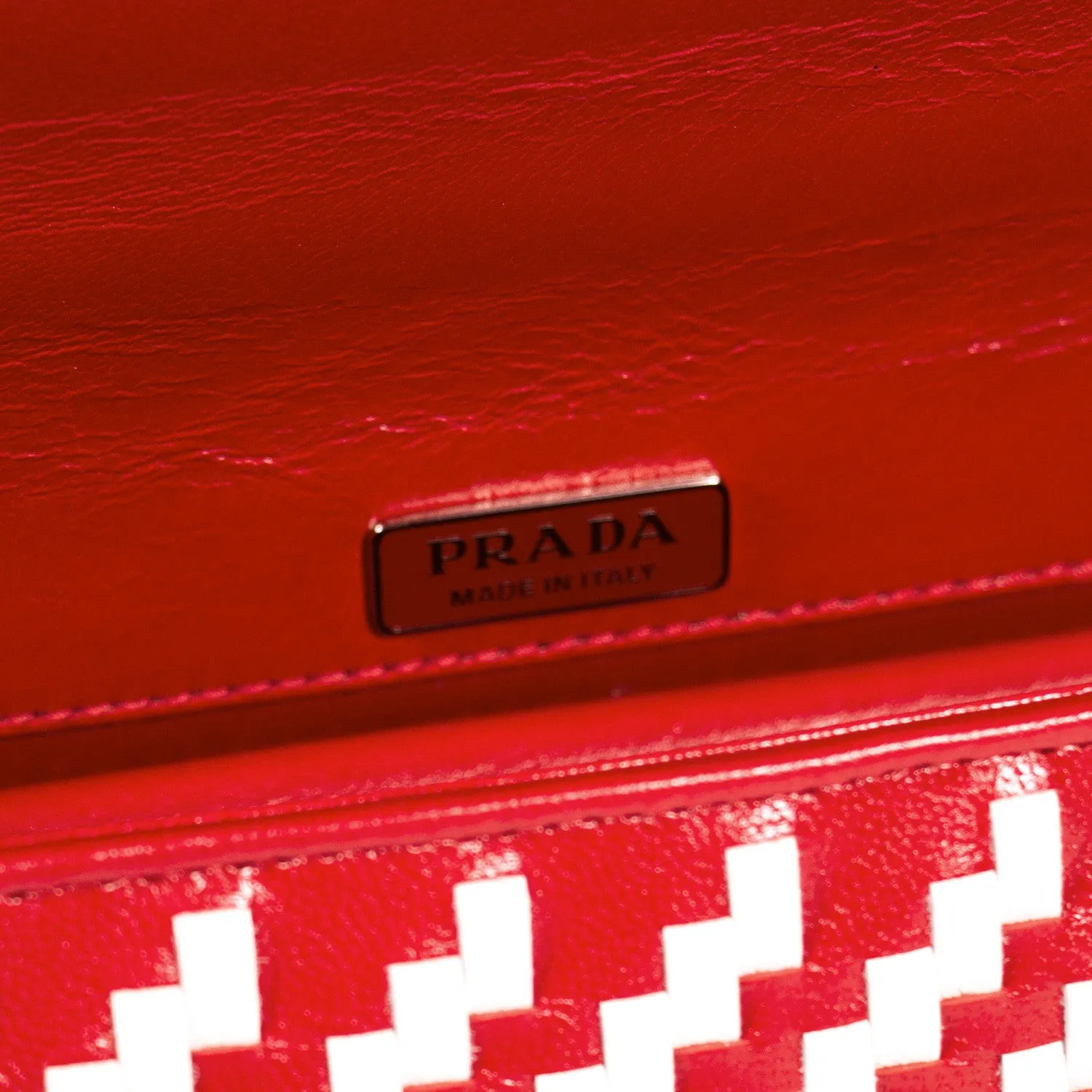 Prada Woven Madras Pattern Shoulder Bag