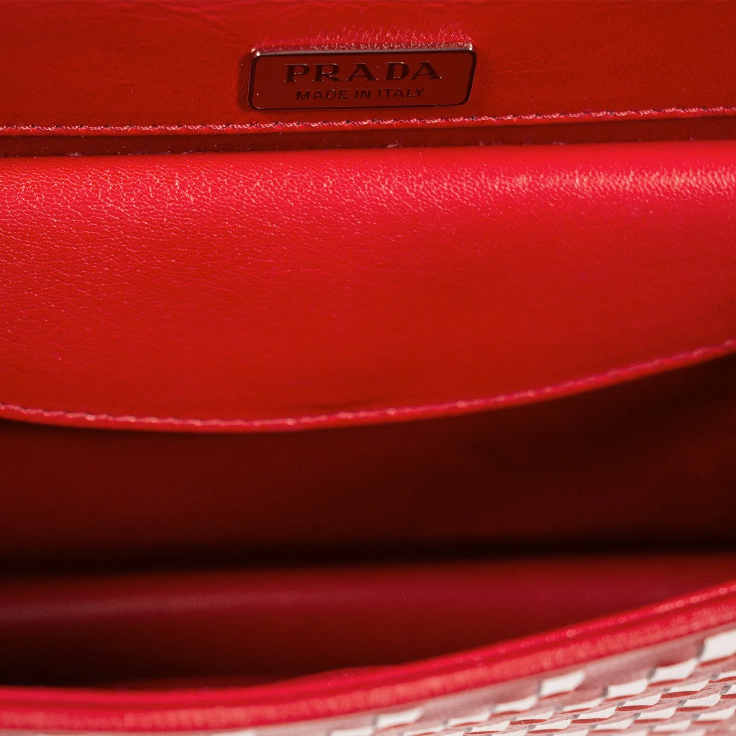 Prada Woven Madras Pattern Shoulder Bag