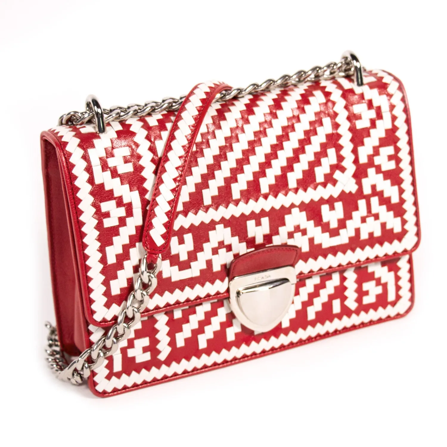 Prada Woven Madras Pattern Shoulder Bag