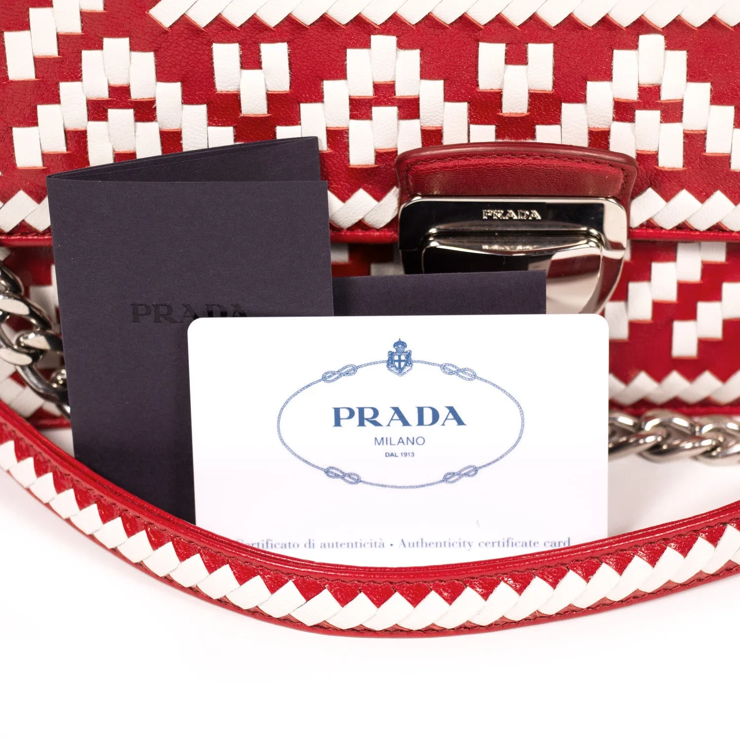 Prada Woven Madras Pattern Shoulder Bag