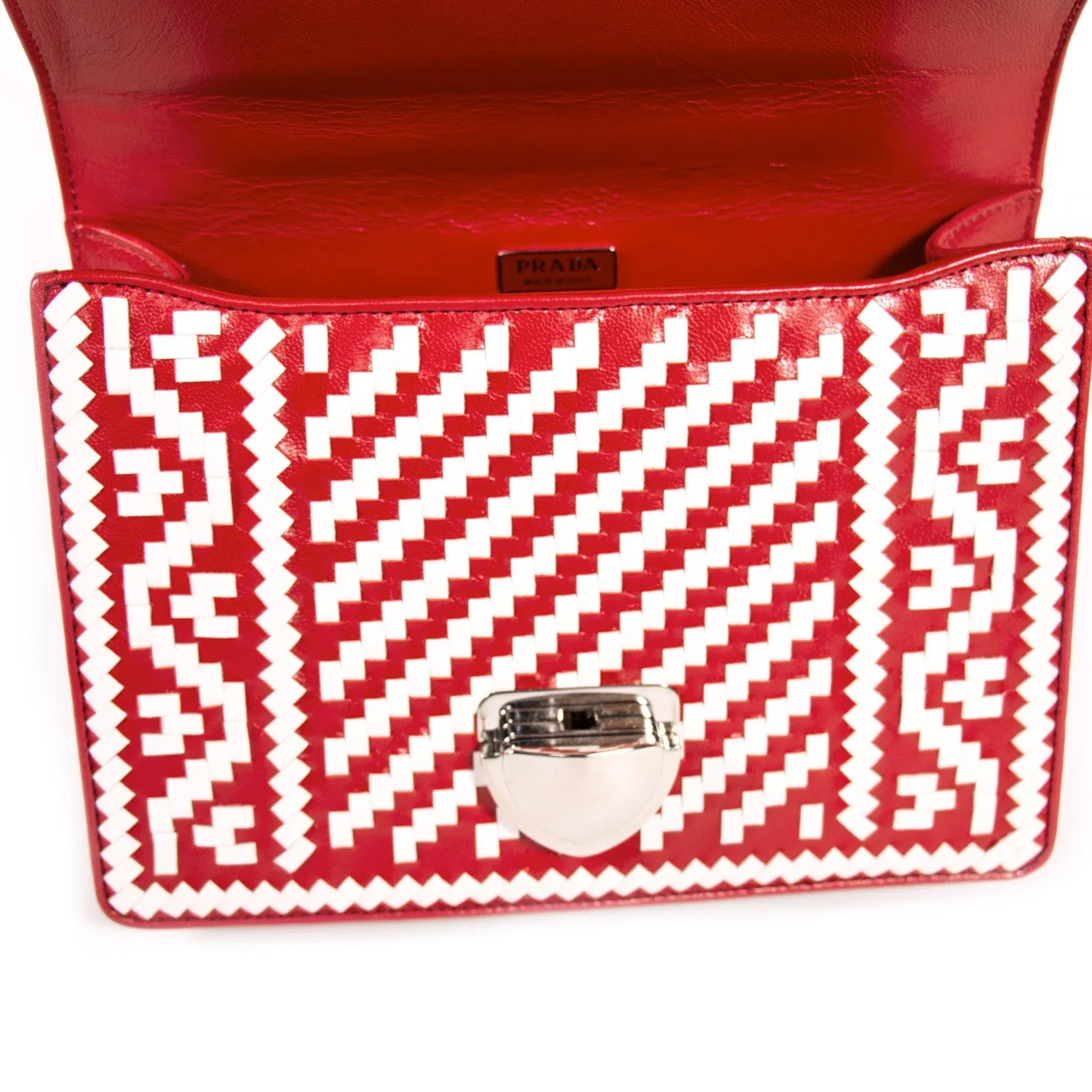 Prada Woven Madras Pattern Shoulder Bag