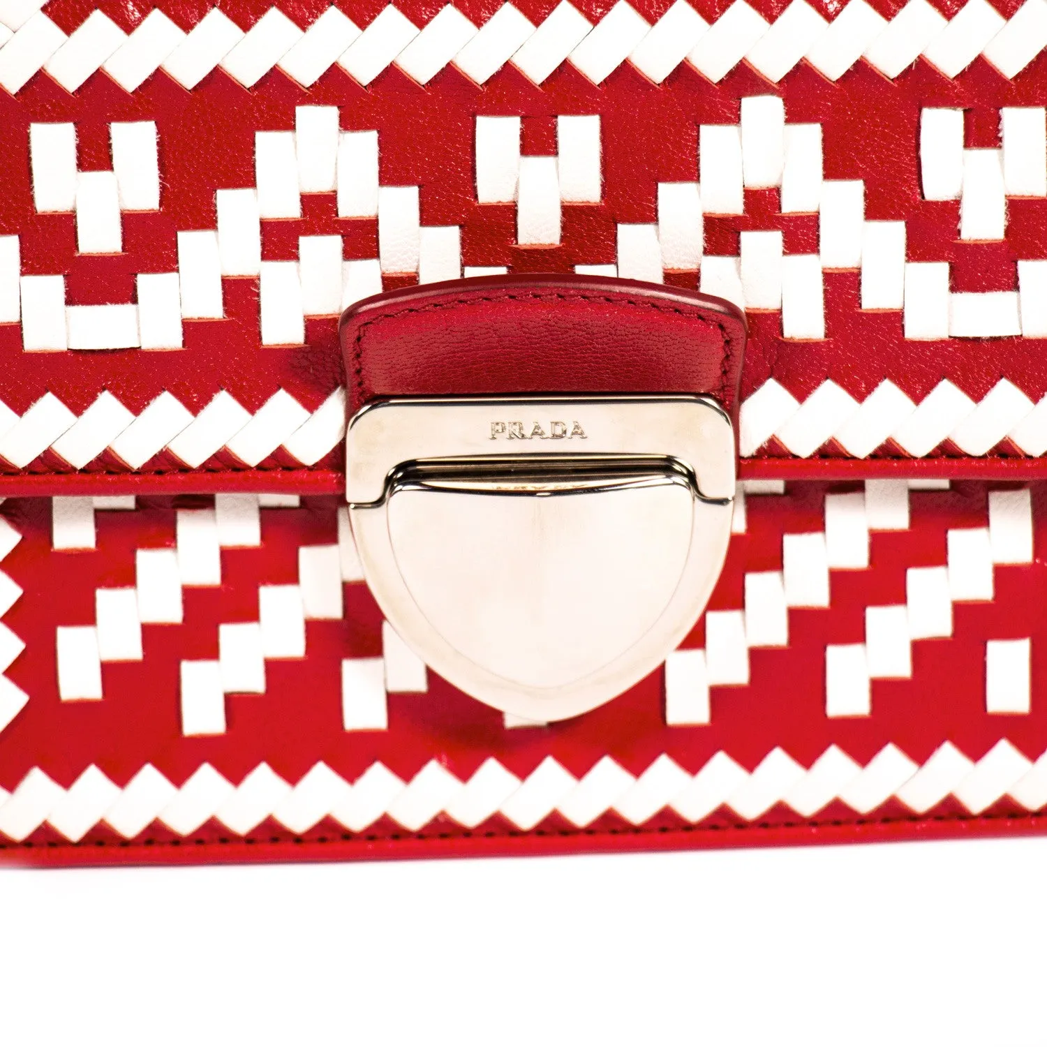 Prada Woven Madras Pattern Shoulder Bag