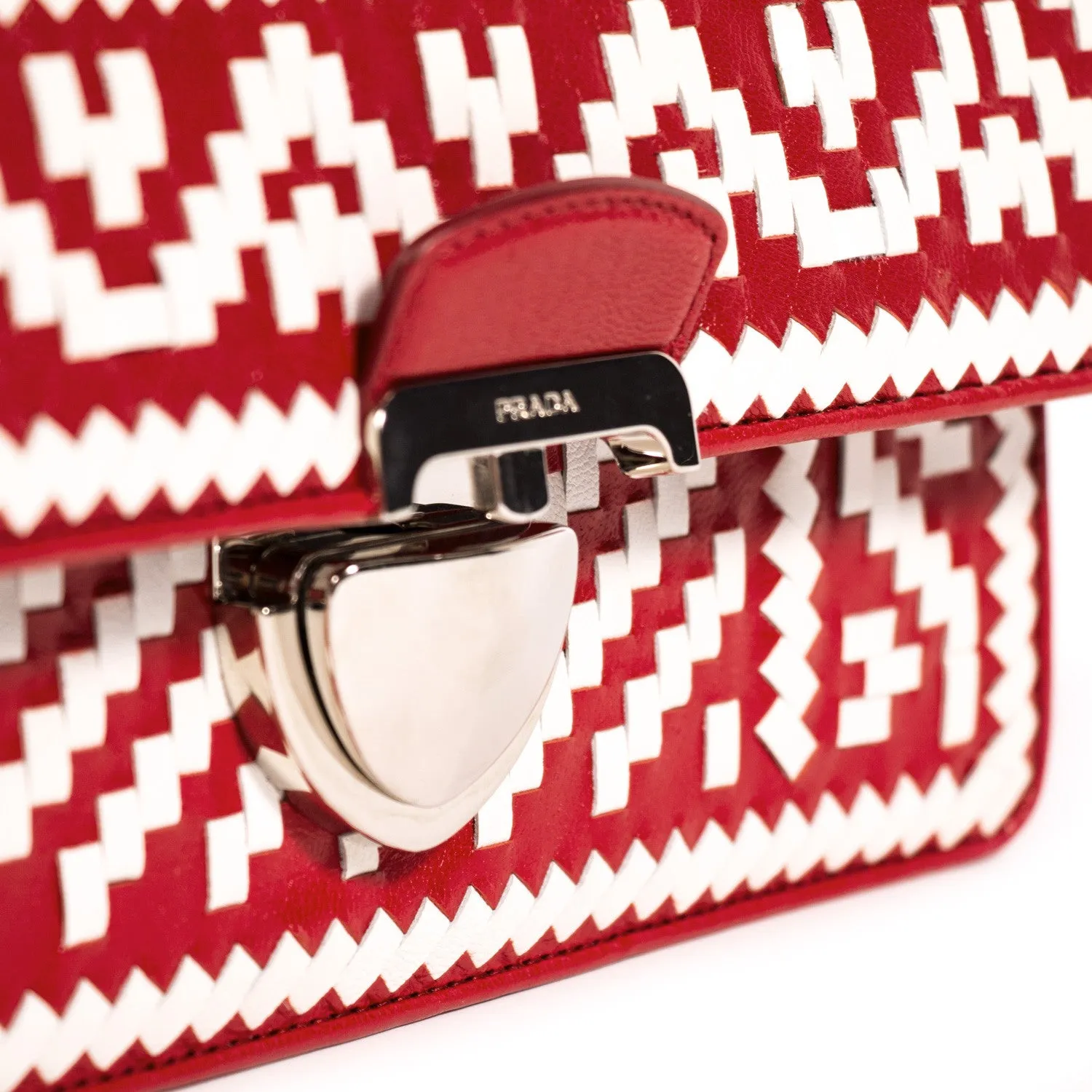 Prada Woven Madras Pattern Shoulder Bag
