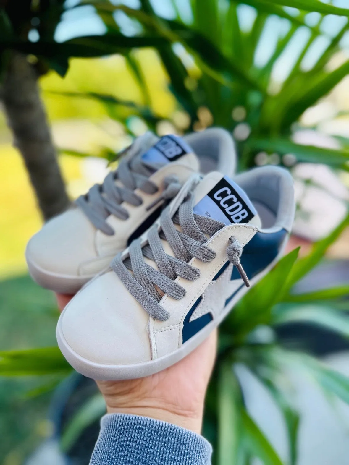 PREORDER | Blue and White with Grey Star Sneakers